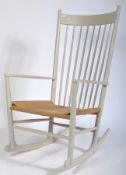 FDB J16 DANISH 1950'S PAPER CORD ROCKING CHAIR BY HANS WEGNER