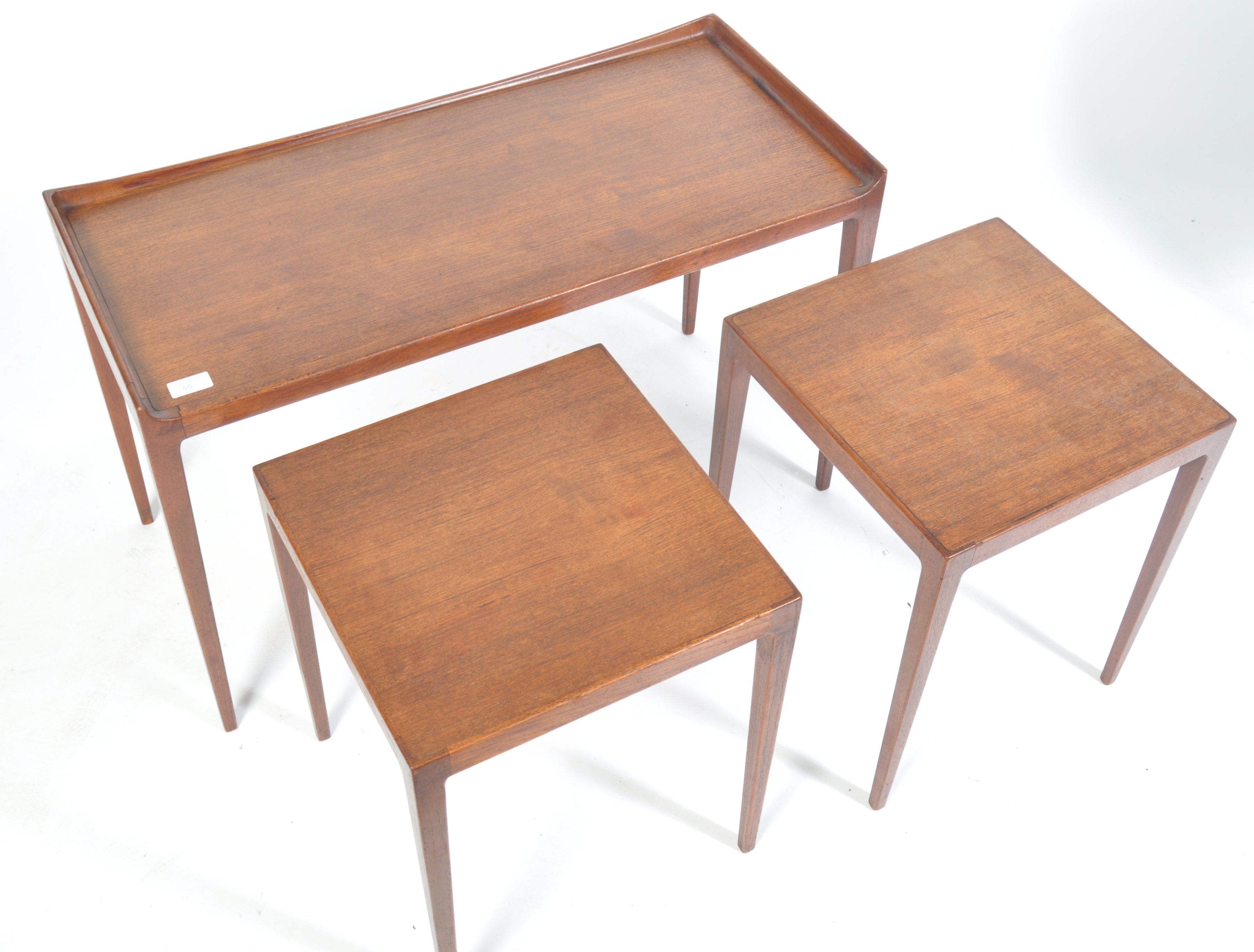 JASON MOBLER 1960'S DANISH TEAK WOOD NESTING TABLE - Image 5 of 5