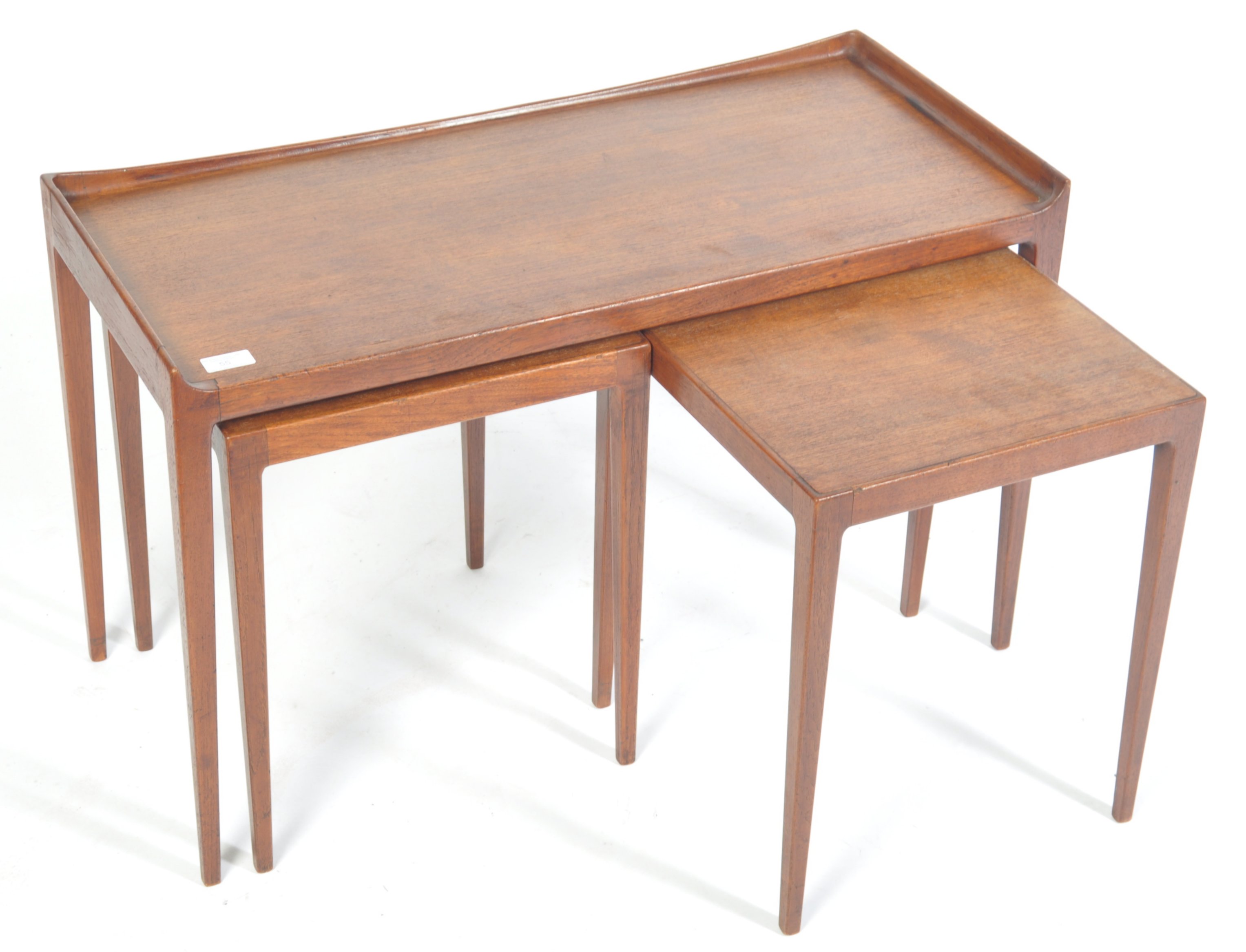 JASON MOBLER 1960'S DANISH TEAK WOOD NESTING TABLE - Image 4 of 5