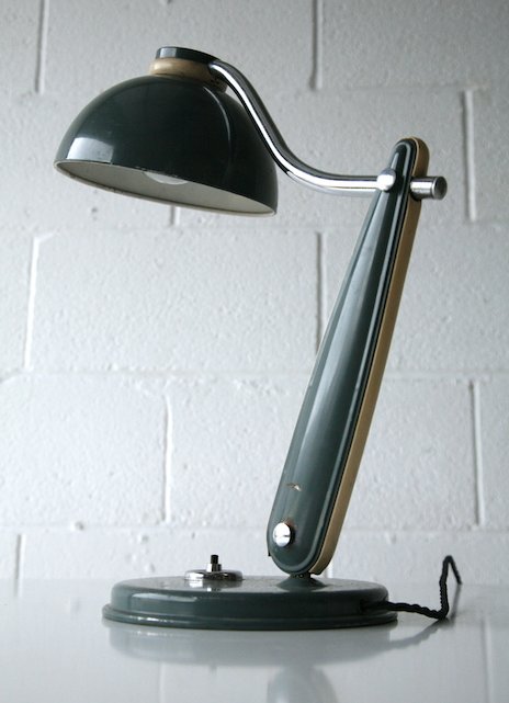 RARE 1950'S FRENCH INDUSTRIAL FACTORY TABLE DESK LAMP - Image 2 of 6