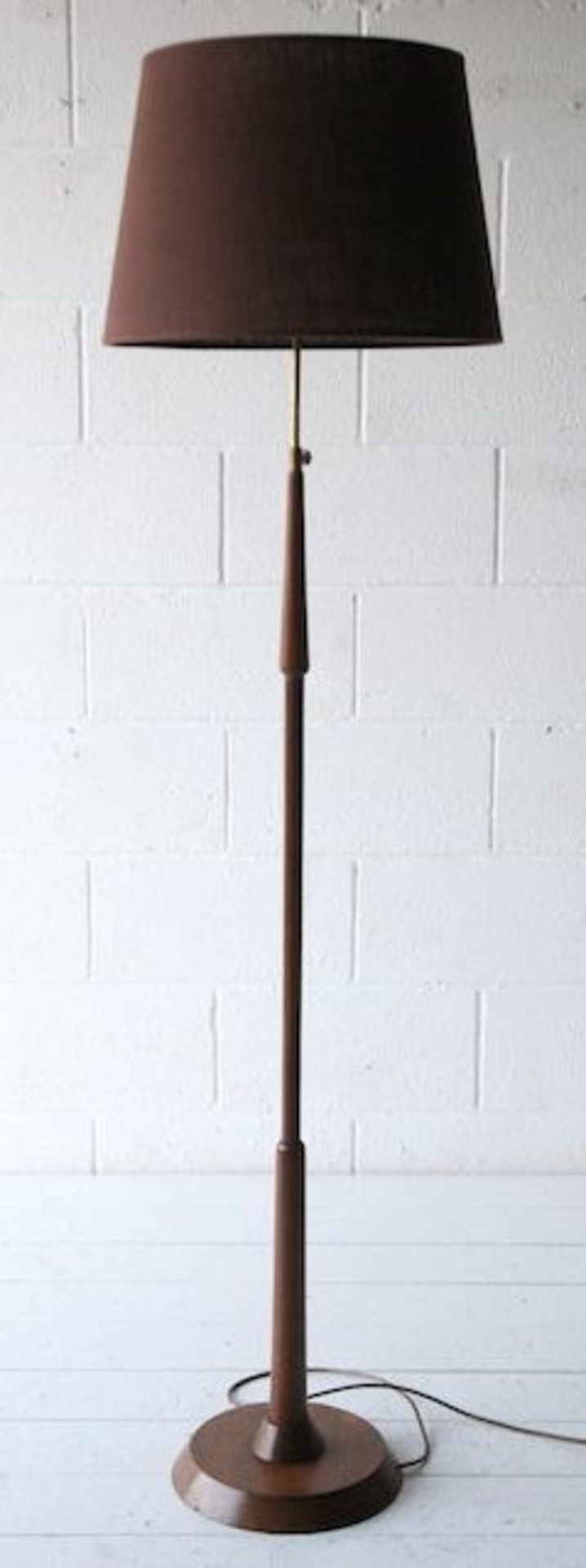 DANISH 1960'S RETRO VINTAGE TEAK WOOD FLOOR STANDING LAMP