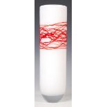 MID-CENTURY ITALIAN STUDIO GLASS VASE IN RED & WHITE
