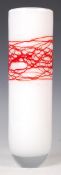 MID-CENTURY ITALIAN STUDIO GLASS VASE IN RED & WHITE