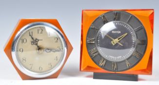 TWO VINTAGE MANTEL CLOCKS BY GOBLIN AND MOLNIJA