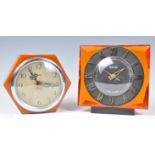 TWO VINTAGE MANTEL CLOCKS BY GOBLIN AND MOLNIJA