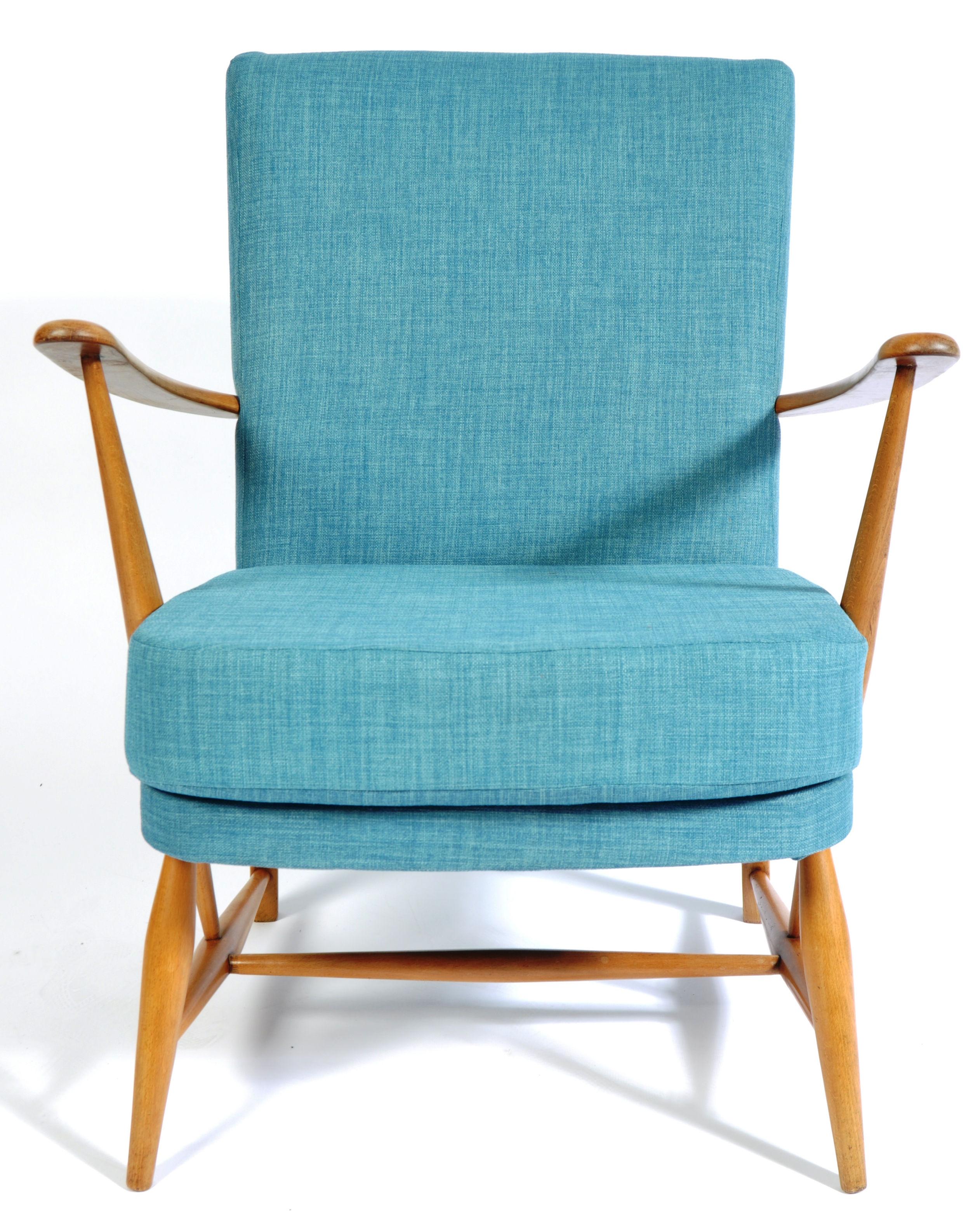 ERCOL MODEL 248 1950'S BEECH AND ELM LOUNGE CHAIR BY L. ERCOLANI - Image 4 of 6