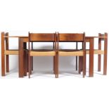 DANISH RETRO VINTAGE DESIGNER TEAK WOOD & PAPER CORD DINING SUITE