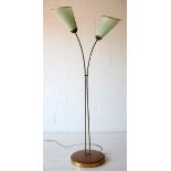 ORIGINAL 1950'S GERMAN RETRO VINTAGE TWIN ARM FLOOR LAMP