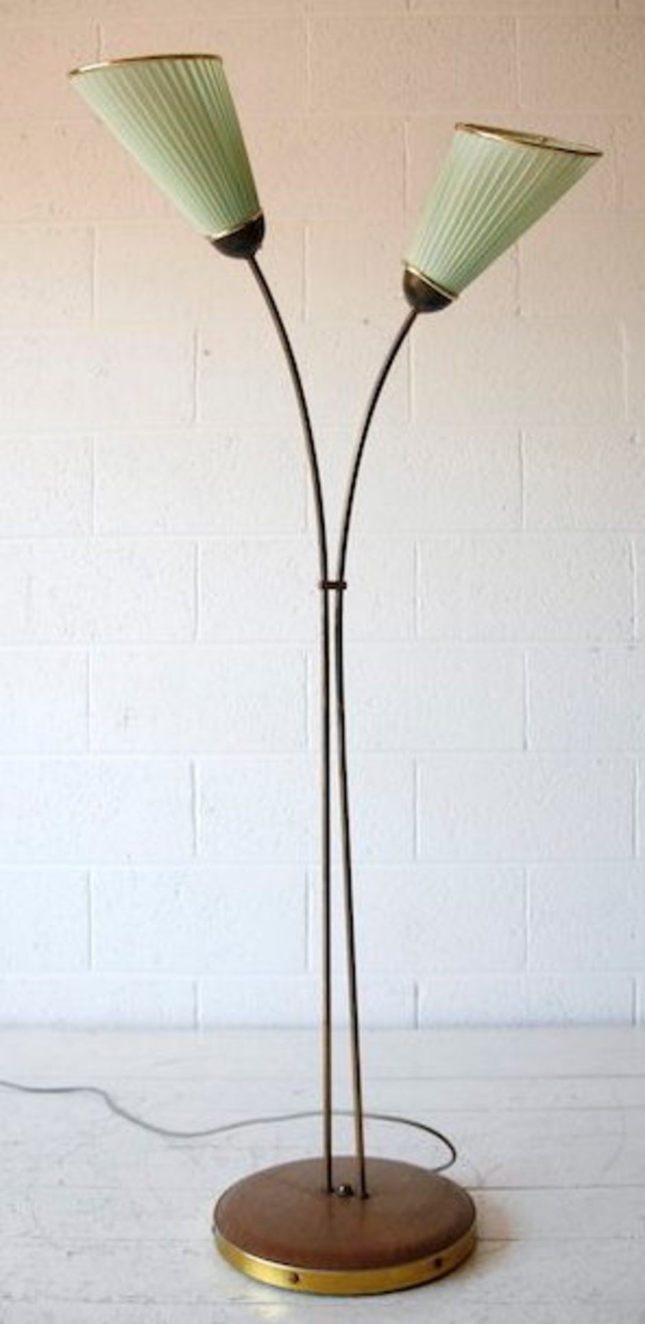 ORIGINAL 1950'S GERMAN RETRO VINTAGE TWIN ARM FLOOR LAMP