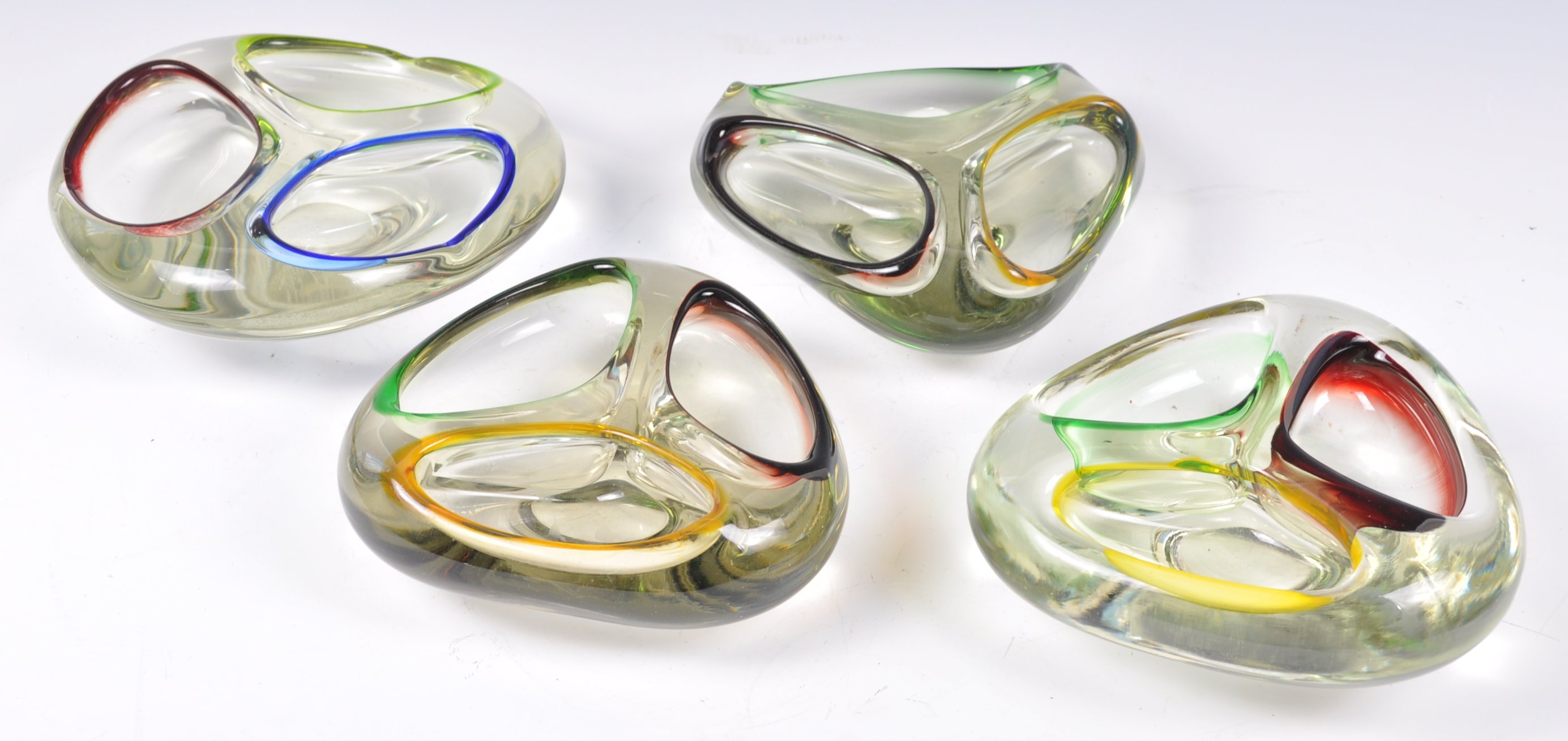 MURANO SOMMERSO ITALIAN RETRO STUDIO ART GLASS TRINKET DISHES - Image 2 of 3