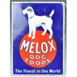 MELOX DOG FOODS ORIGINAL 1930'S ADVERTING PORCELAIN ENAMEL SIGN