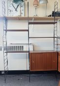 BRIANCO 1960'S RETRO VINTAGE 'LADDERAX' TYPE WALL SHELVING SYSTEM