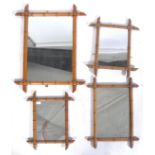 1970'S RETRO VINTAGE TEAK WOOD BAMBOO STYLE MIRRORS