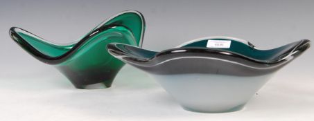 SWEDISH FLYGSFORS COQUILLE CENTREPIECE GLASS BOWL BY PAUL KEDELV