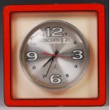 JAZ ELECTRONIC DAY AND DATE FRENCH BATTERY OPERATED WALL CLOCK
