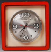 JAZ ELECTRONIC DAY AND DATE FRENCH BATTERY OPERATED WALL CLOCK