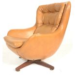 PARKER KNOLL 1960'S LEATHER RETRO TUB / EGG CHAIR