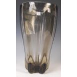 BELIEVED WHITEFRIARS LARGE FLINT GREY GLASS MOLAR VASE