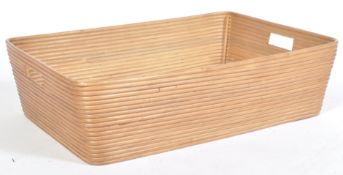 LARGE LATE 20TH CENTURY CANE BAKERS BREAD / BAGUETTE BASKET