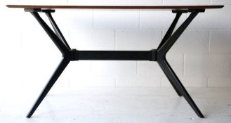 G PLAN MODEL 341 TOLA AND EBONISED DINNING TABLE BY VB. WILKINS