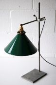 20TH CENTURY RETRO VINTAGE ENAMELLED LAMP ON LABORATORY STAND