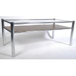 20TH CENTURY CHINESE INSPIRED CHROME & GLASS COFFEE TABLE