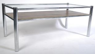 20TH CENTURY CHINESE INSPIRED CHROME & GLASS COFFEE TABLE