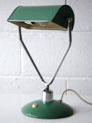 ORIGINAL NAPAKO MODEL 22 INDUSTRIAL GREEN ENAMEL DESK LAMP