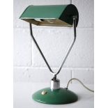 ORIGINAL NAPAKO MODEL 22 INDUSTRIAL GREEN ENAMEL DESK LAMP