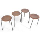 AFTER ARNE JACOBSEN SET OF FOUR RETRO REMPLOY DOT STOOLS