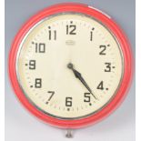 ORIGINAL 1950'S METAMEC ELECTRIC RED BAKELITE WALL CLOCK