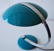 1960'S HILLEBRAND BLUE ENAMEL DESK LAMP BY EGON HILLEBRAND