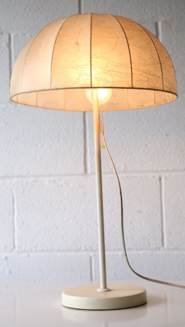 1960'S RETRO VINTAGE TABLE DESK LAMP WITH PAPER COCOON SHADE