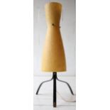 1950'S RETRO VINTAGE TWIN BULB STEEL AND BRASS TRIPOD LAMP