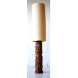 RARE AND UNUSUAL DESK LAMP CONSTRUCTED FROM A WALLPAPER ROLLER