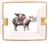 RARE WINGED RHINO ASHTRAY BY MAURICIO ORTIZ