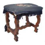 18TH CENTURY QUEEN ANNE WALNUT FOOT STOOL - LADIES