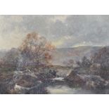 ENGLISH SCHOOL 19TH CENTURY MOORLAND OIL ON CANVAS