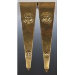 LATE 19TH CENTURY ARTS AND CRAFTS BRASS WALL POCKETS
