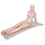 LARGE 20TH CENTURY BRONZE SCULPTURE OF A RECUMBENT NUDE