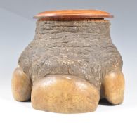 19TH CENTURY TAXIDERMY RHINO FOOT TOBACCO JAR