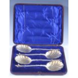 VICTORIAN 19TH CENTURY CASED SET OF SILVER PLATE APOSTLE SPOONS