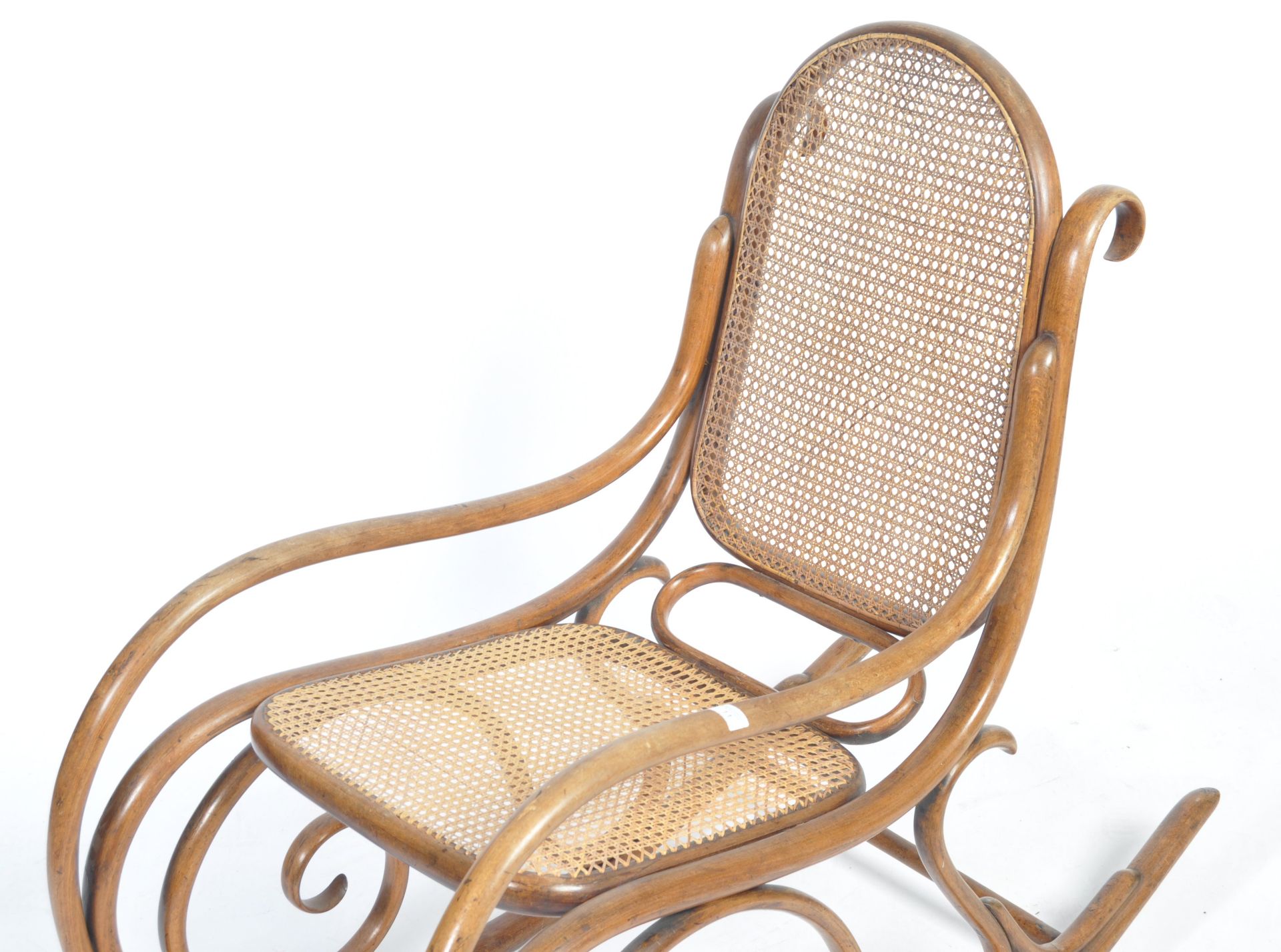 LATE 19TH CENTURY MICHAEL THONET BENTWOOD CANE ROCKING CHAIR - Bild 2 aus 7