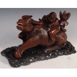 19TH CENTURY CHINESE CARVED WATER BUFFALO FIGURE