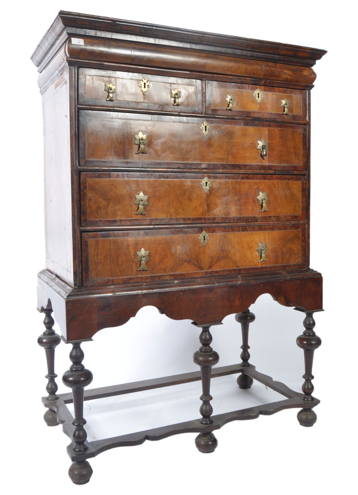 17TH CENTURY QUEEN ANNE WALNUT CHEST OF DRAWERS ON STAND