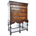 17TH CENTURY QUEEN ANNE WALNUT CHEST OF DRAWERS ON STAND