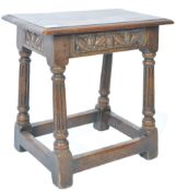 19th CENTURY JACOBEAN REVIVAL COUNTRY OAK PEG JOINTED STOOL