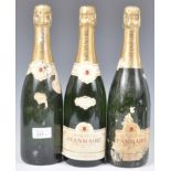 COLLECTION OF 3X BOTTLES OF JEANMAIRE BLANC BRUT CHAMPAGNE