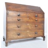 GEORGE III 19TH CENTURY LARGE MAHOGANY INLAID BUREAU DESK