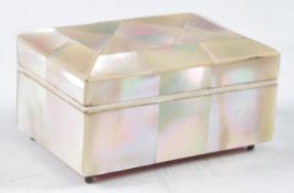 19TH CENTURY MOTHER OF PEARL DOUBLE POSTAGE STAMP BOX